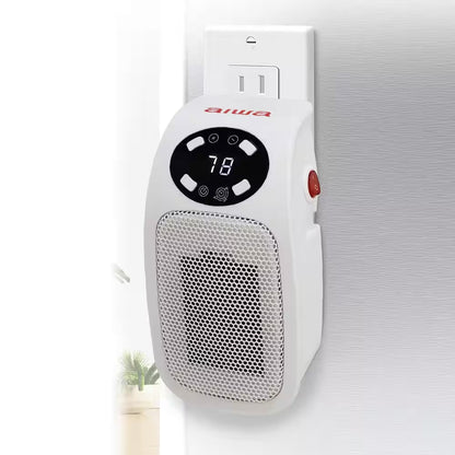 7.87&quot; Electric Outlet Ceramic Plug-In Space Heater – 400W, LCD Digital Display, 24-Hour Timer, Compact &amp; Energy Efficient