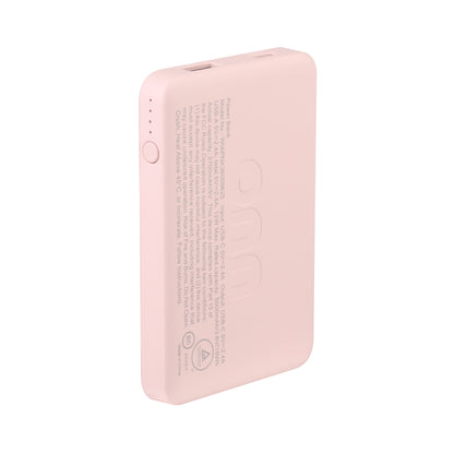 5000mAh Portable Power Bank – Sleek Pink, Compact &amp; Reliable