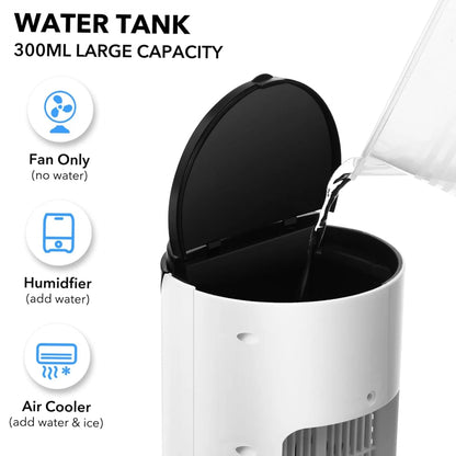 3-in-1 Portable Air Conditioner Humidifier &amp; Atmosphere Light – USB Cooler Fan for Office &amp; Home