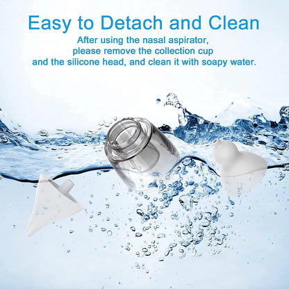 Electric Baby Nasal Aspirator with Music – Automatic Infant Nose Cleaner with 4 Replacement Nozzles, 3 Adjustable Suction Levels &amp; USB Rechargeable