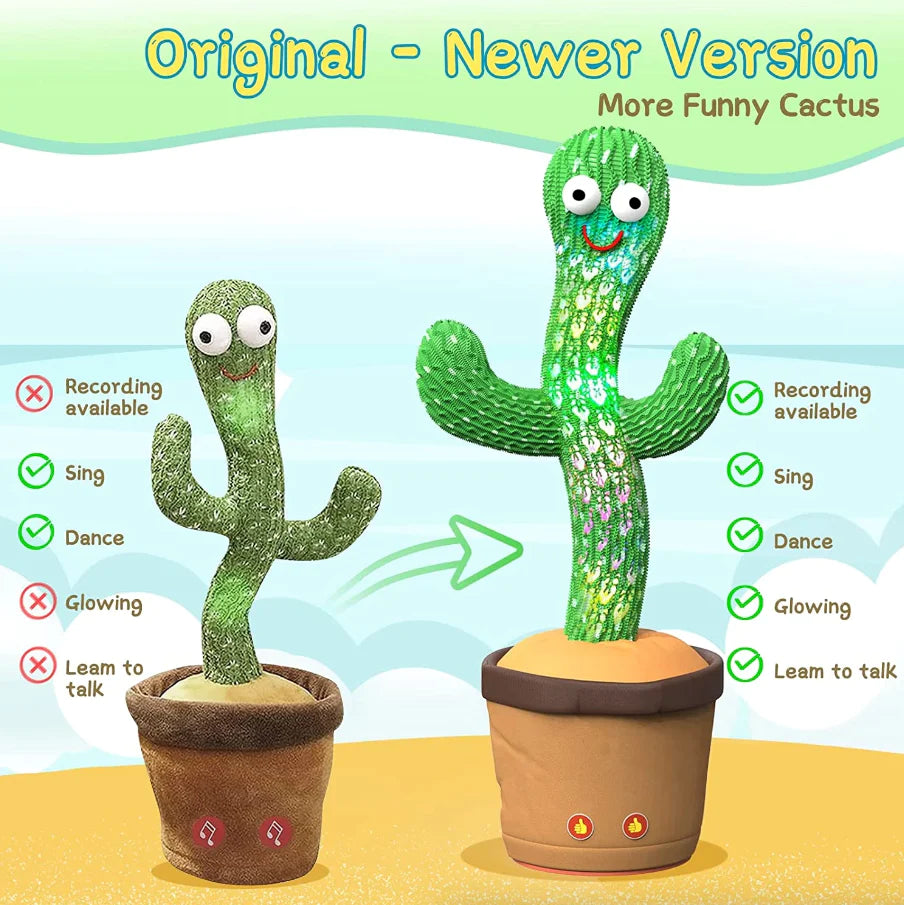 🌵 Dancing Cactus Plush Toy Doll – Electronic Recording, Singing &amp; Dancing Funny Gift (US Version)