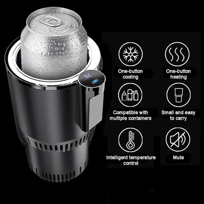 2-in-1 Smart Car Cup Warmer &amp; Cooler — Auto Heating &amp; Cooling Car Tumbler Holder (Black)
