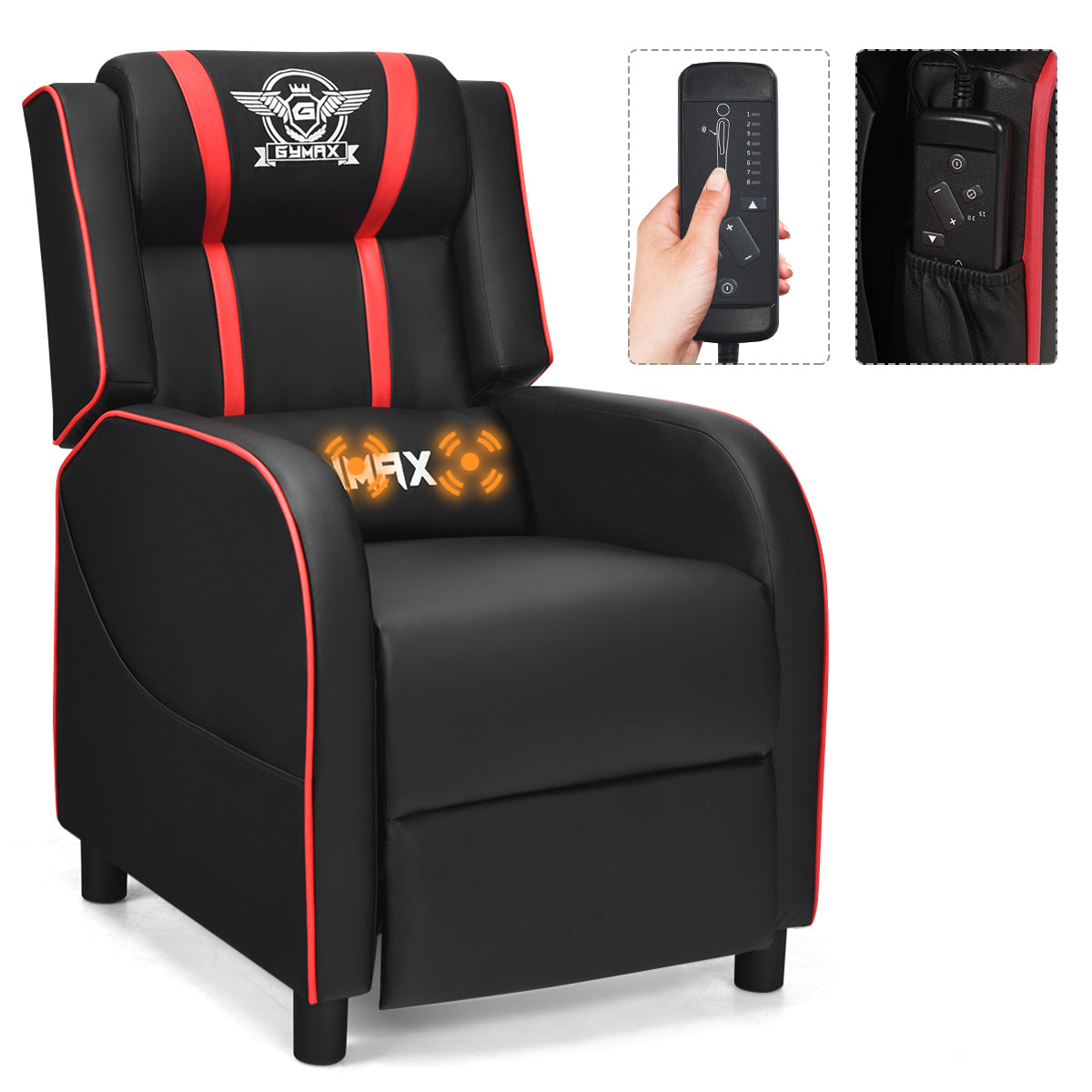 Massage Gaming Recliner Chair with Side Pockets – Ergonomic Comfort for Gamers &amp; Relaxation