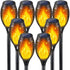 8-Pack Solar Tiki Torch Lights with Flickering Flame – Waterproof Halloween Outdoor Décor Lights