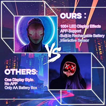 LED Programmable Changing Full Face Mask with Bluetooth App Control