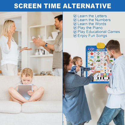 Toddler Learning Toys – Electronic Alphabet Poster &amp; Wall Chart for Ages 2–6, Blue