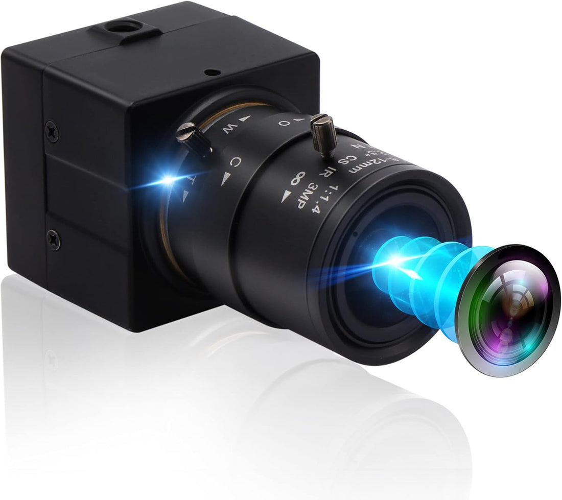 4K Ultra HD USB Camera with 2.8–12mm 4X Varifocal Manual Lens – UVC Compliant USB Webcam for Conference Calls, Live Streaming &amp; OpenCV Support