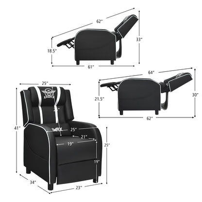 Massage Gaming Recliner Chair with Side Pockets – Ergonomic Comfort for Gamers &amp; Relaxation