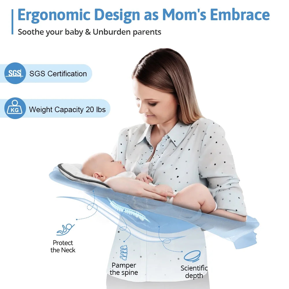 🍼 Electric Baby Swing with Bluetooth Music – 5 Sway Modes, 3 Timers, Black Infant Bouncer Rocker