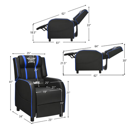 Massage Gaming Recliner Chair with Side Pockets – Ergonomic Comfort for Gamers &amp; Relaxation
