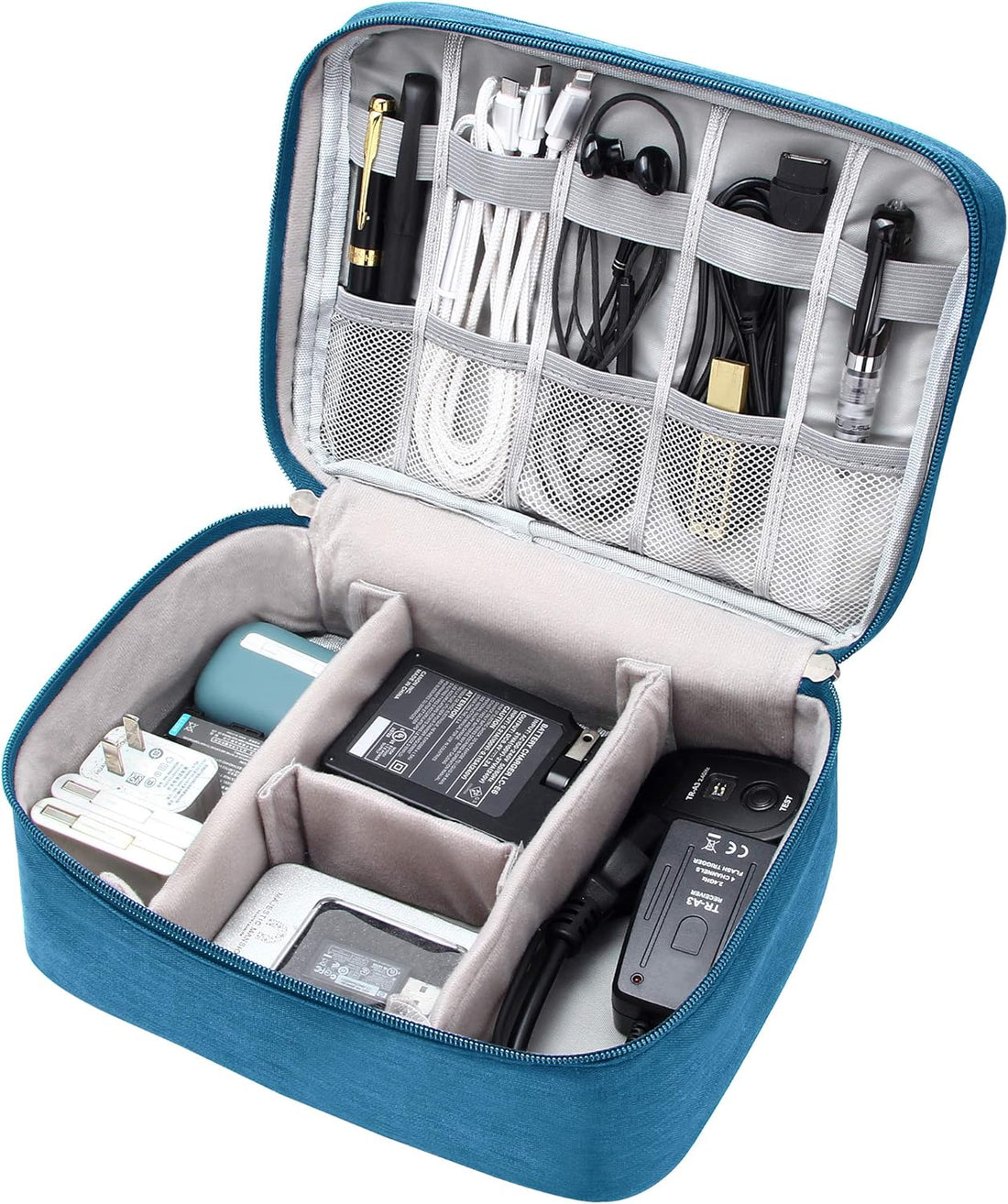 Electronics Organizer Travel Bag – Large Portable Cable Storage Case for Chargers, Cords, Power Banks &amp; Accessories