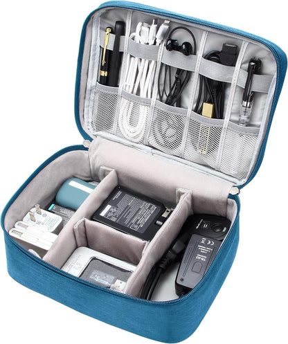 Electronics Organizer Travel Bag – Large Portable Cable Storage Case for Chargers, Cords, Power Banks &amp; Accessories