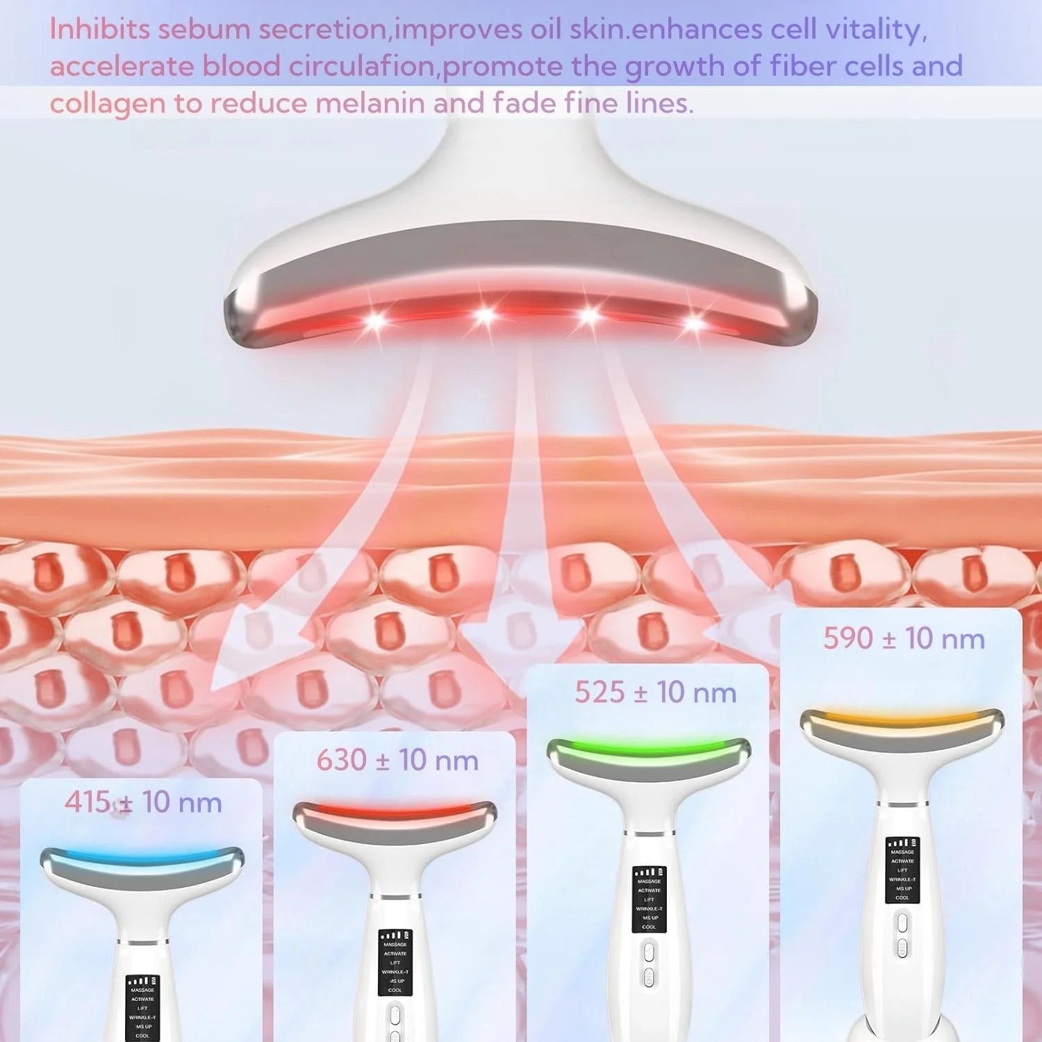 6-in-1 Facial &amp; Neck Beauty Device – Multifunctional Skin Care Massager with Light Therapy, Vibration, Thermal, Cooling &amp; Microcurrent for At-Home Face Sculpting