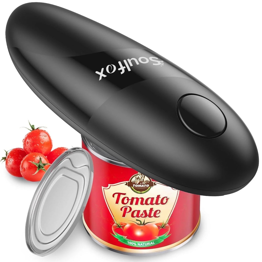 Electric Can Opener – One Touch Button, Battery Operated, Cordless, Hands-Free, Smooth Edge