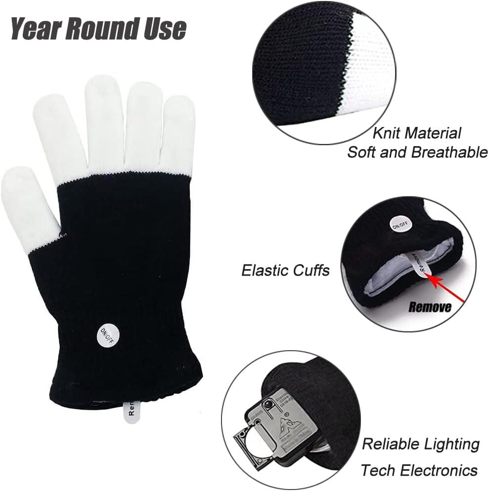 LED Colorful Flashing Finger Gloves – Glow Rave Toy for Teens &amp; Adults