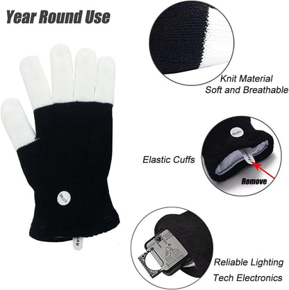 LED Colorful Flashing Finger Gloves – Glow Rave Toy for Teens &amp; Adults