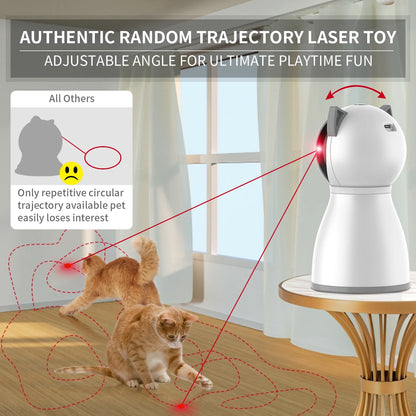 4th Gen Motion-Activated Automatic Cat Laser Toy – Real Random Trajectory, Rechargeable Interactive Cat Toys for Indoor Cats, Kittens &amp; Dogs