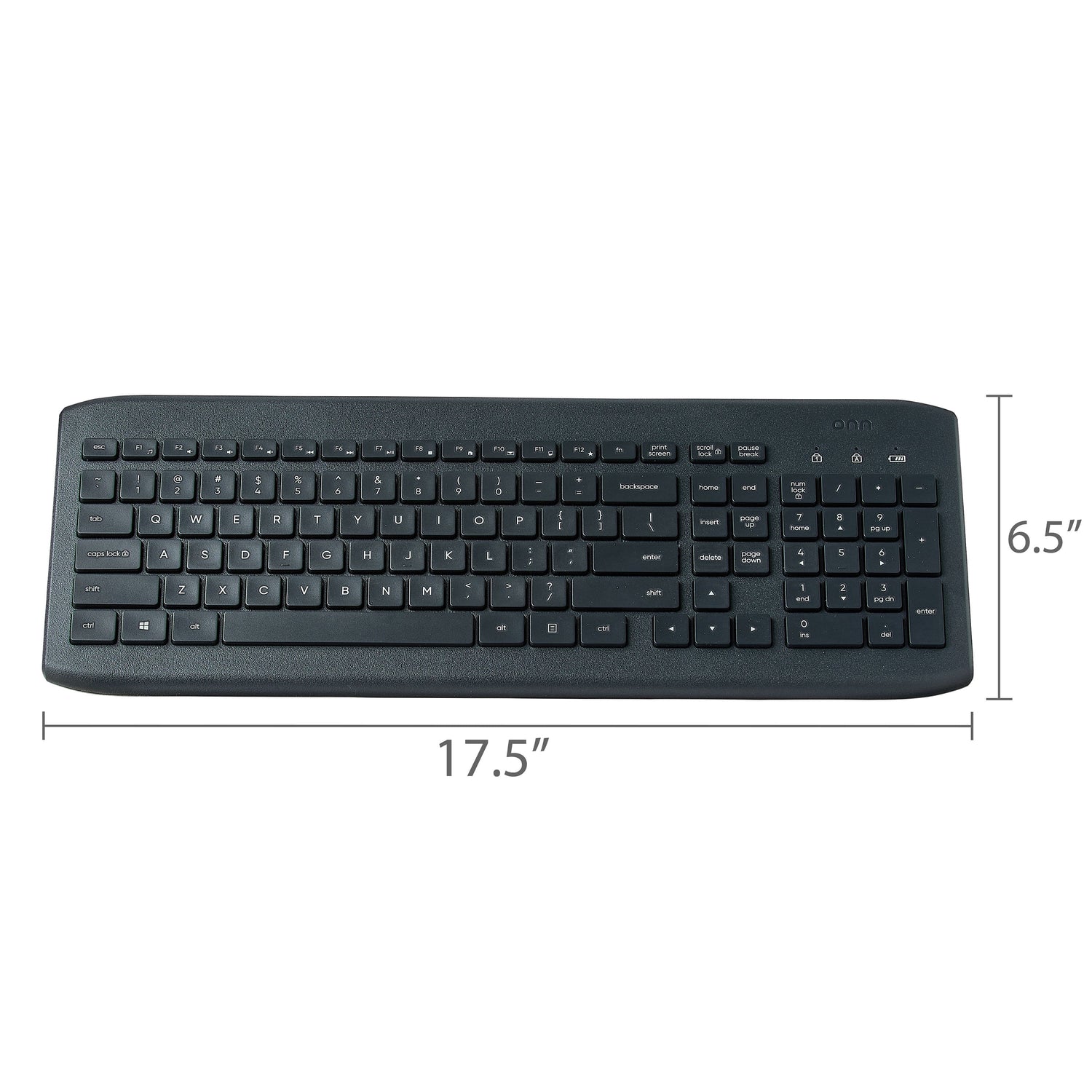Wireless Keyboard &amp; Mouse Combo – 104 Keys, USB Nano Receiver, Greystone