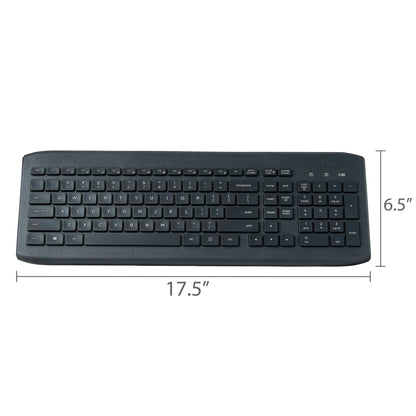 Wireless Keyboard &amp; Mouse Combo – 104 Keys, USB Nano Receiver, Greystone