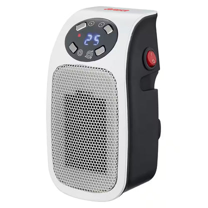 7.87&quot; Electric Outlet Ceramic Plug-In Space Heater – 400W, LCD Digital Display, 24-Hour Timer, Compact &amp; Energy Efficient