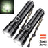 🔦 LED Flashlight, High Powered 10000 Lumens – 5 Modes, Zoomable, Waterproof, Rechargeable (2-Pack) | Emergency, Outdoor, Camping & Home Use