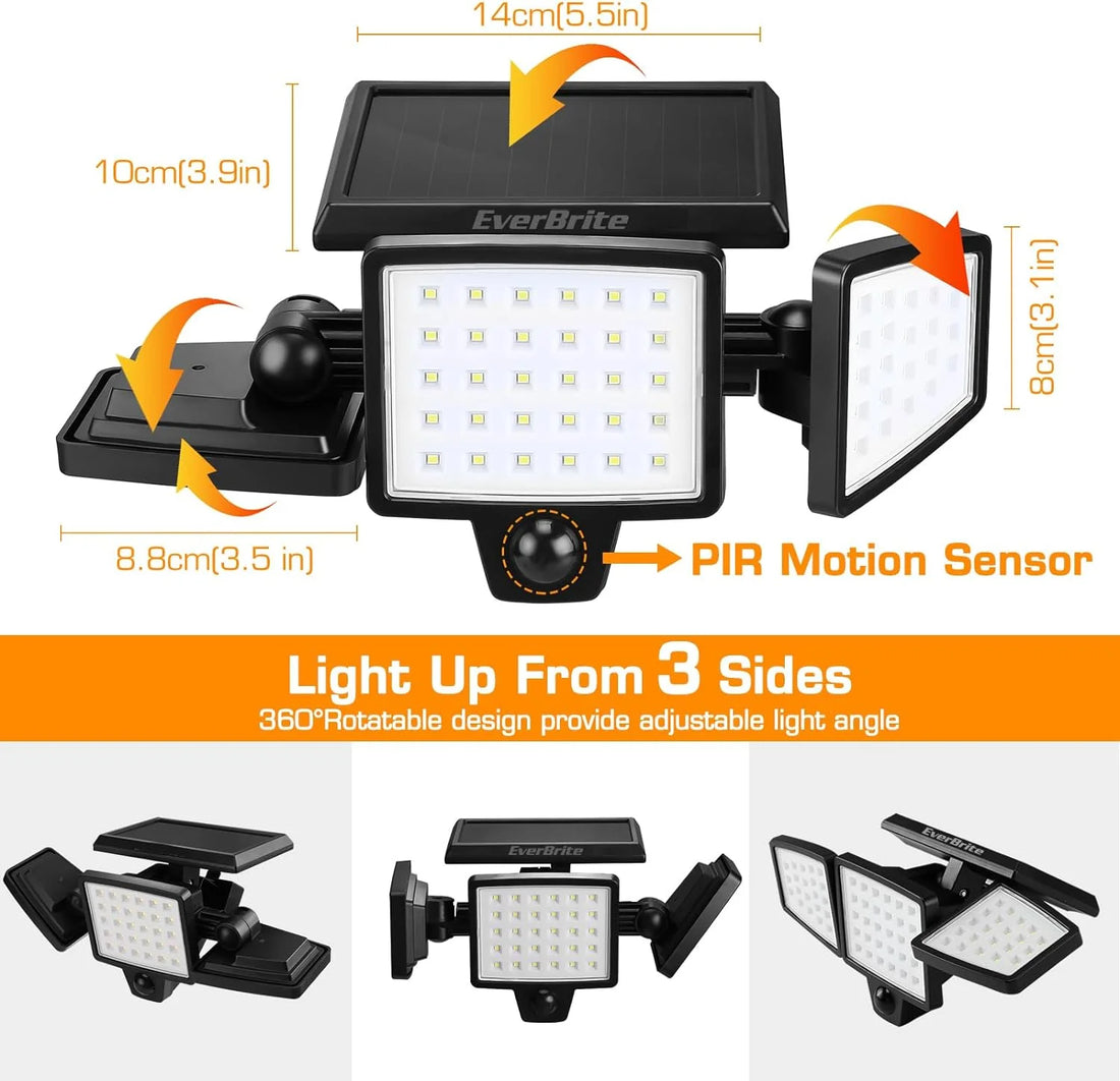 Waterproof Bionic Security Lights with 2 Modes &amp; Adjustable Heads (2 Pack)