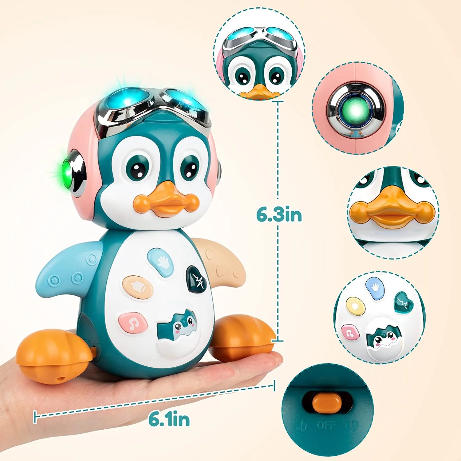 Musical Crawling Penguin Toy – Learning Walking &amp; Dancing Toy with Music &amp; Lights, Birthday Gift for Toddlers &amp; Kids