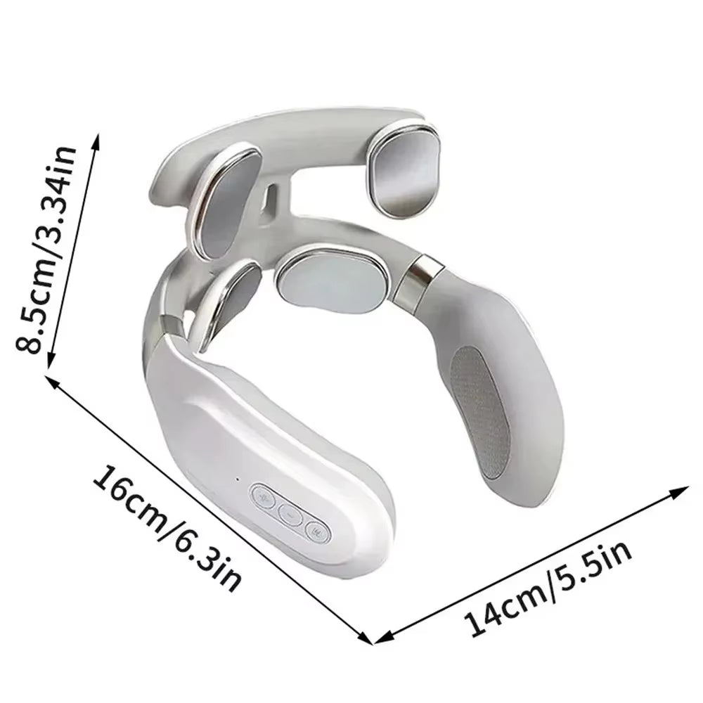 Heated Neck &amp; Spine Massager – 4D Head Relief with Vibration, Heat &amp; Breathing Light