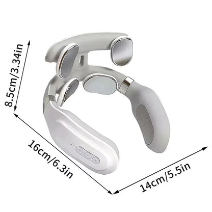 Heated Neck &amp; Spine Massager – 4D Head Relief with Vibration, Heat &amp; Breathing Light