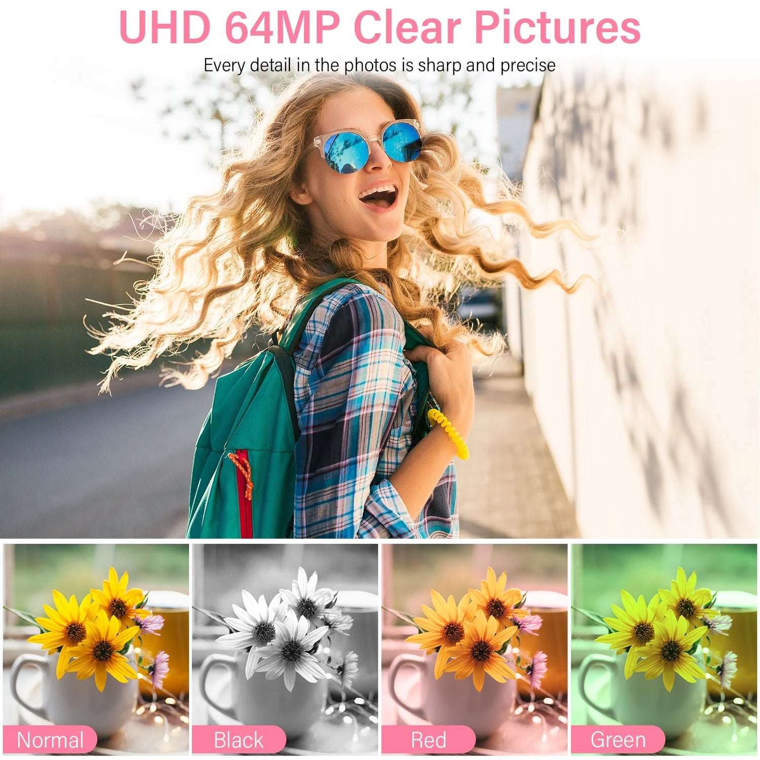 4K UHD Digital Camera – 64MP, 16X Digital Zoom with 32GB SD Card Included