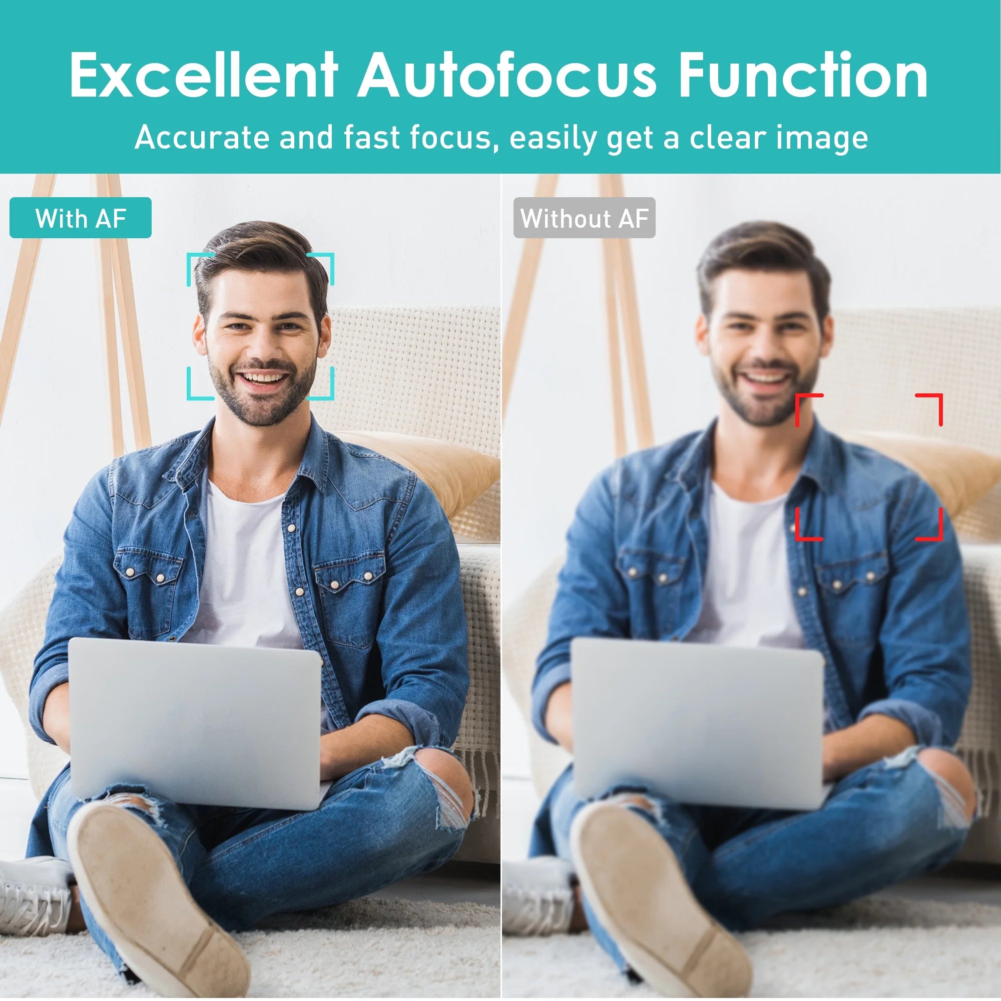 2K/1080P USB Webcam with Dual Microphones – Autofocus Streaming &amp; Conference Camera for PC/Laptop