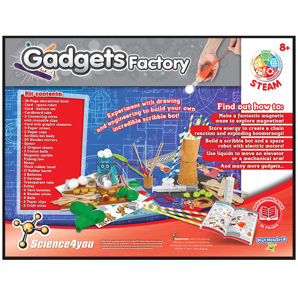 PlayMonster Science4You Gadgets Factory Kit – Build 15+ DIY Machines &amp; Inventions | STEM Learning Kit for Kids Ages 8+