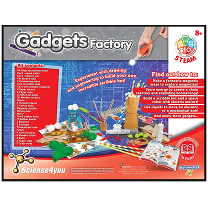 PlayMonster Science4You Gadgets Factory Kit – Build 15+ DIY Machines &amp; Inventions | STEM Learning Kit for Kids Ages 8+