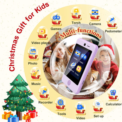 2.8&quot; Kids Phone Learning Toy – Dual Camera, Habit Tracker, Games &amp; Alphabet Educational Gift for Toddlers Ages 3-7 (Purple)