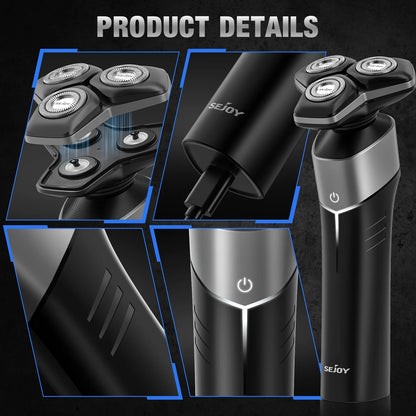 5-in-1 Multi-Function Rechargeable Electric Shaver for Men – Hair Trimmer, Ear &amp; Nose Hair Trimmer, Wet/Dry Use, Cordless, Gray