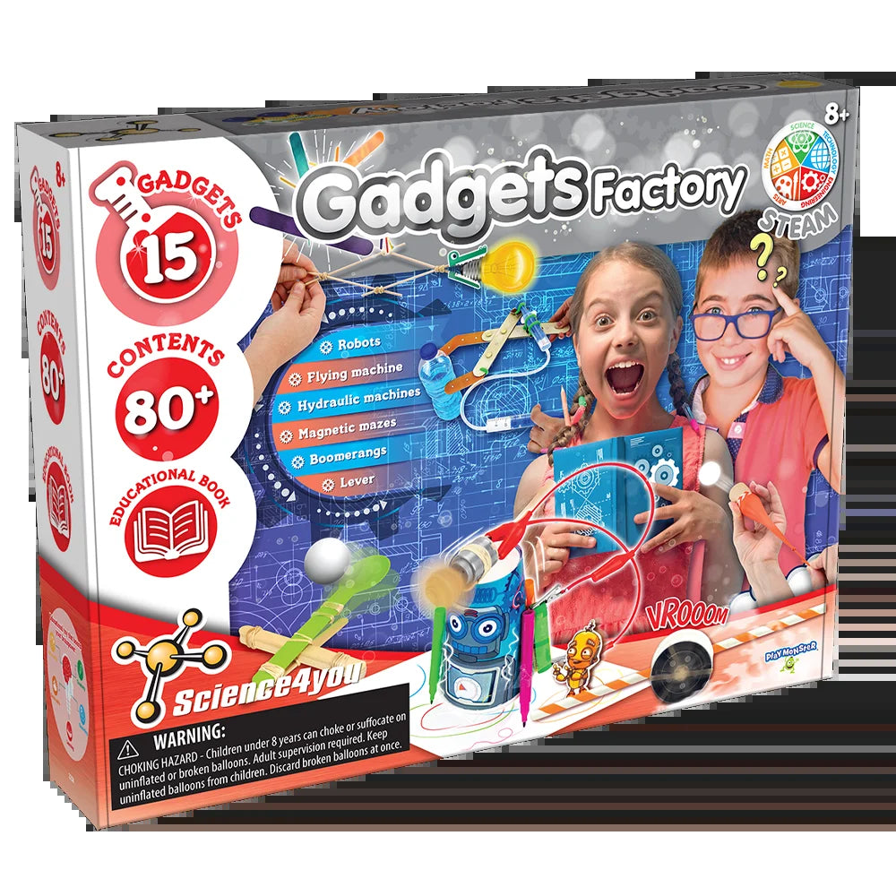 PlayMonster Science4You Gadgets Factory Kit – Build 15+ DIY Machines &amp; Inventions | STEM Learning Kit for Kids Ages 8+