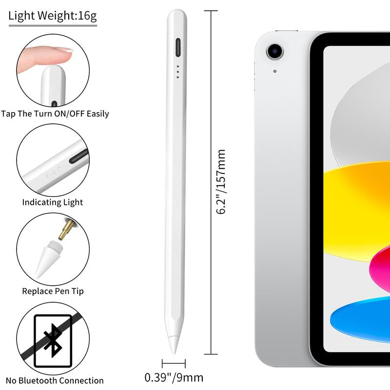 Stylus Pen for Ipad,Fast Charge,With Palm Rejection Tilt Sensitivity, Pencil Compatible with Ipad 6/7/8/9/10, Pro12.9&amp;11&quot;,Air3/4/5, Mini5/6