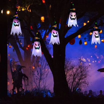 🎃 5 Pcs Halloween Lights – Glowing Ghost &amp; Witch Hat Decorations  Indoor &amp; Outdoor Halloween Decor Ornaments for Home, Garden, Yard