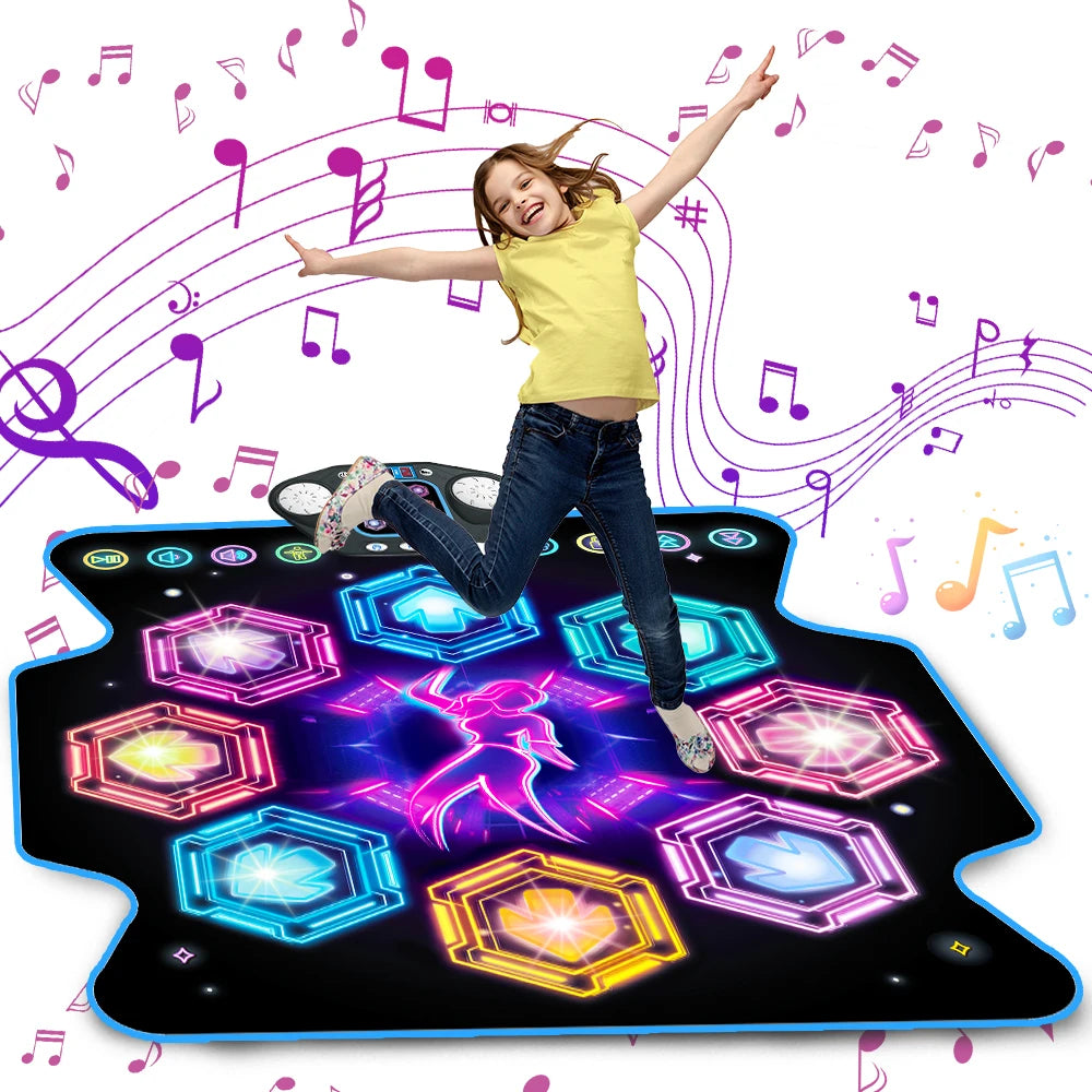 🎵 Dance Mat for Kids – 27 Levels, 8 LED Keys, Bluetooth Music Play Mat with 5 Game Modes, Built-in Songs (Ages 3+)