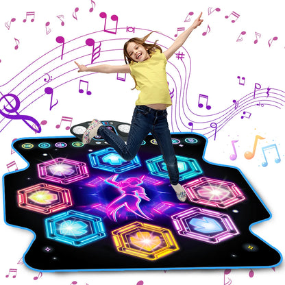 🎵 Dance Mat for Kids – 27 Levels, 8 LED Keys, Bluetooth Music Play Mat with 5 Game Modes, Built-in Songs (Ages 3+)