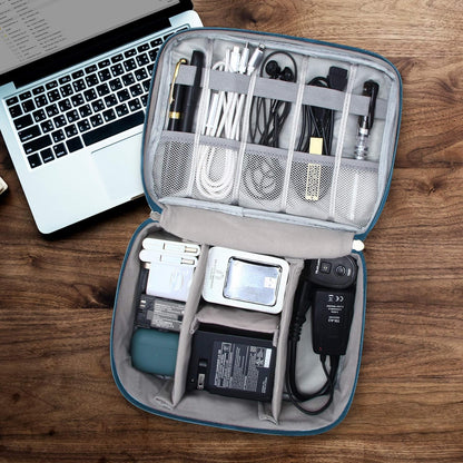 Electronics Organizer Travel Bag – Large Portable Cable Storage Case for Chargers, Cords, Power Banks &amp; Accessories