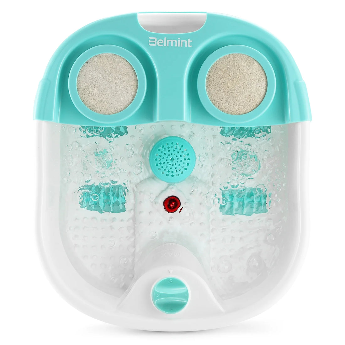 Heated Foot Spa Massager with Bubbles &amp; Vibration – Massage Rollers, Anti-Slip Rubber Feet, Soothing Pedicure Tub for Home Use