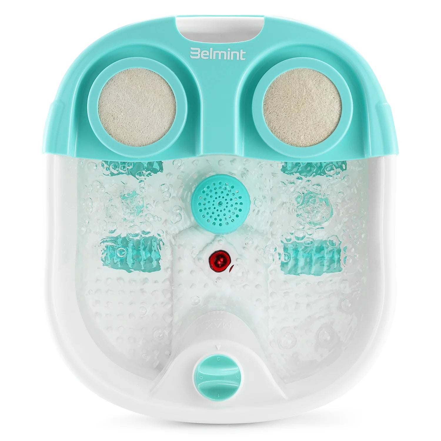 Heated Foot Spa Massager with Bubbles &amp; Vibration – Massage Rollers, Anti-Slip Rubber Feet, Soothing Pedicure Tub for Home Use