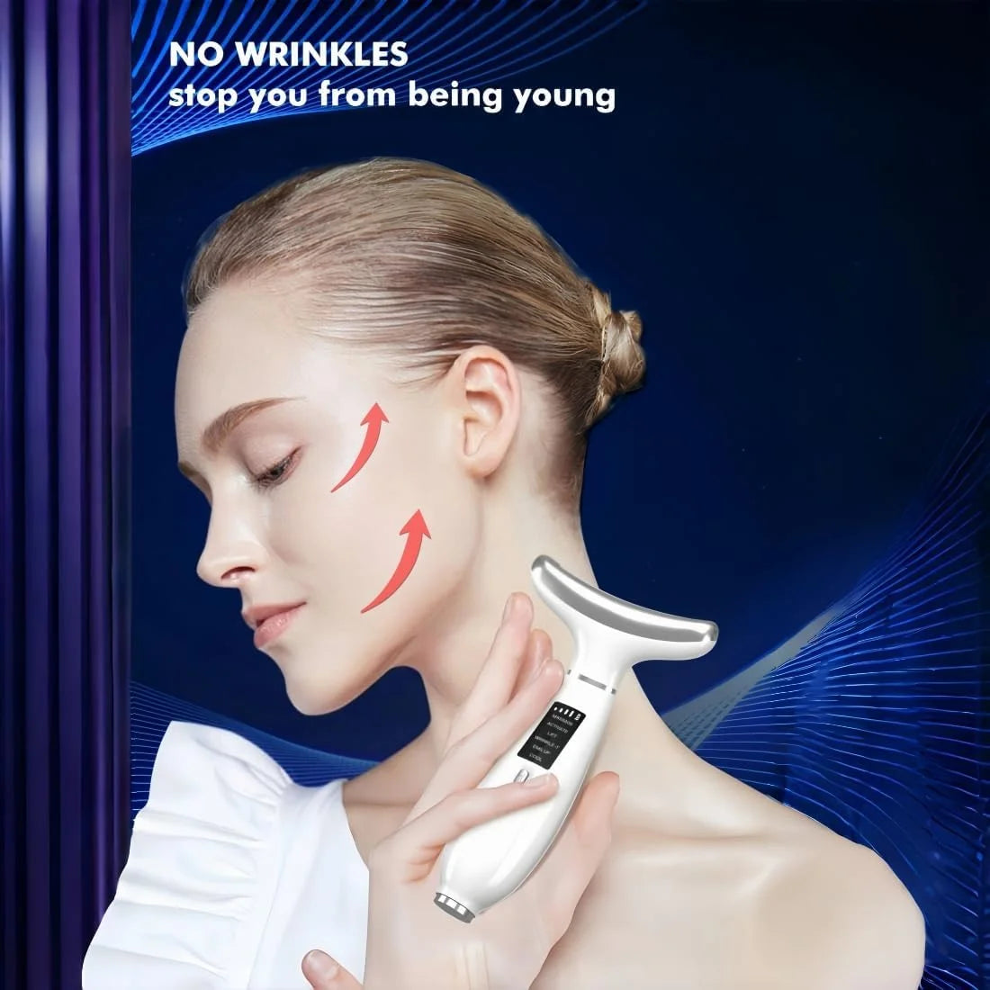6-in-1 Facial &amp; Neck Beauty Device – Multifunctional Skin Care Massager with Light Therapy, Vibration, Thermal, Cooling &amp; Microcurrent for At-Home Face Sculpting