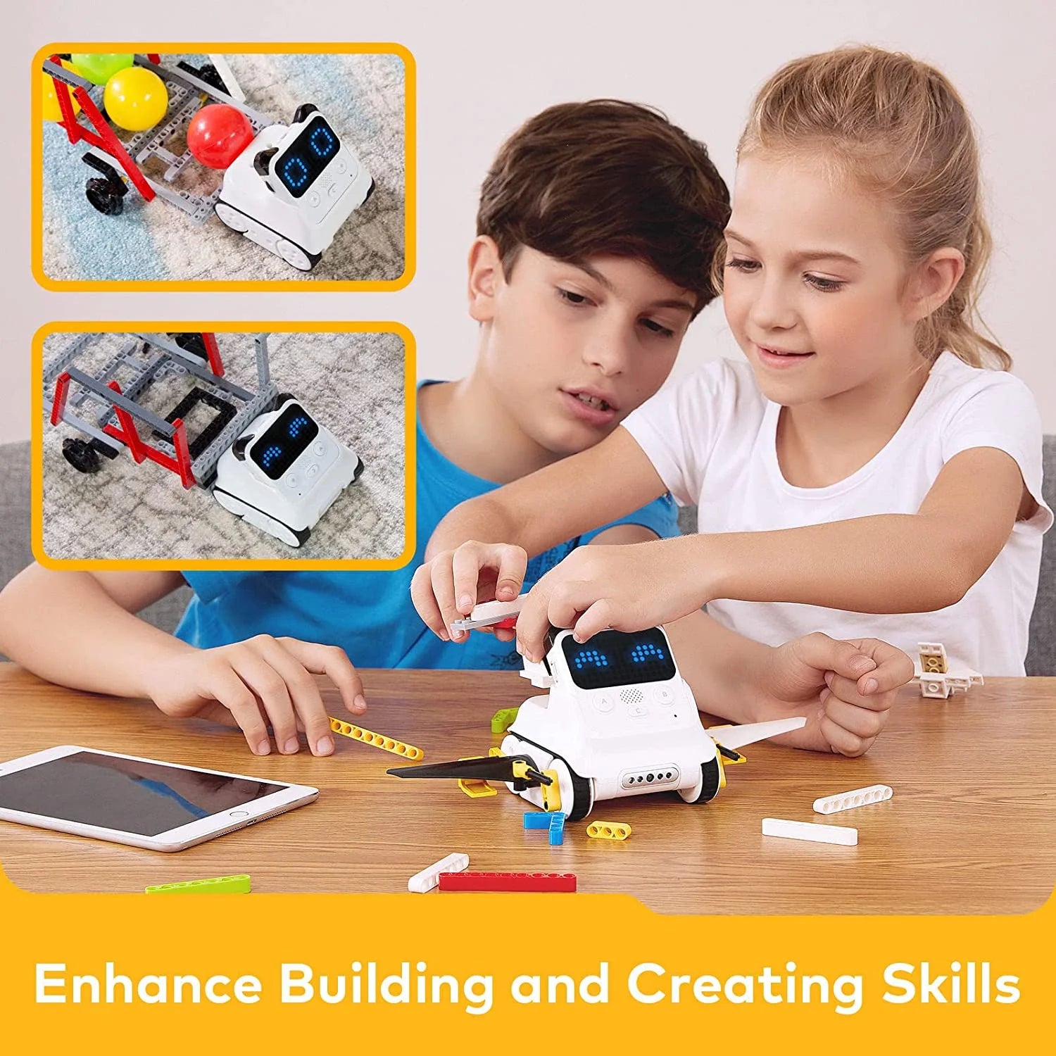 Codey Rocky 2-In-1 Coding Robot Toy for Kids  Programmable Remote Control Emo Robot Car | Supports Block-Based and Python Coding