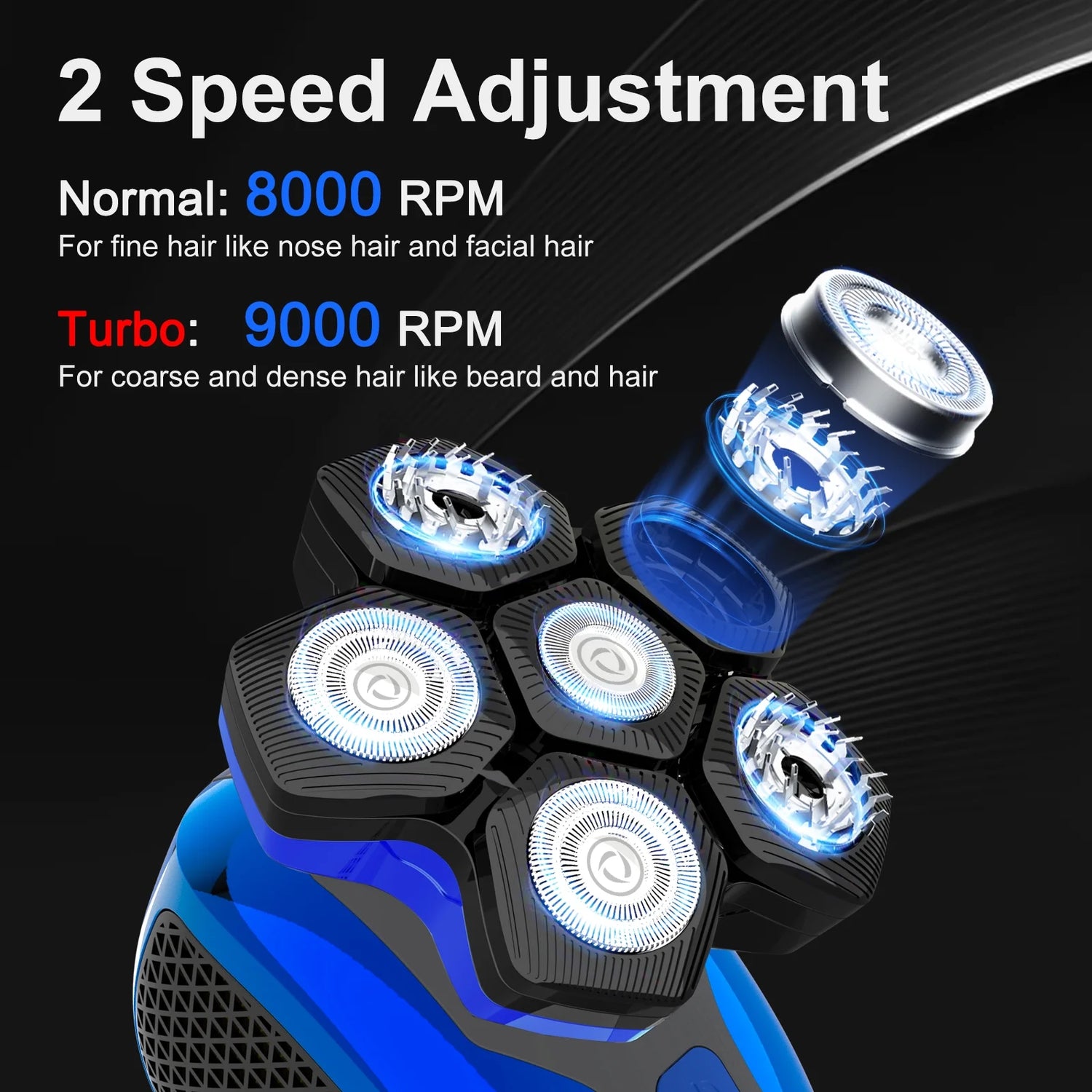 6D Head Shaver for Bald Men – Anti-Pinch Electric Razor, 5-in-1 Waterproof &amp; Rechargeable Grooming Kit for Men