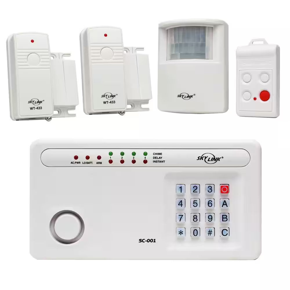 DIY Wireless Home Security Alarm System – No Monthly Fees, Expandable Up to 30 Accessories, 4-Zone Monitoring with Siren, Motion &amp; Door Sensors