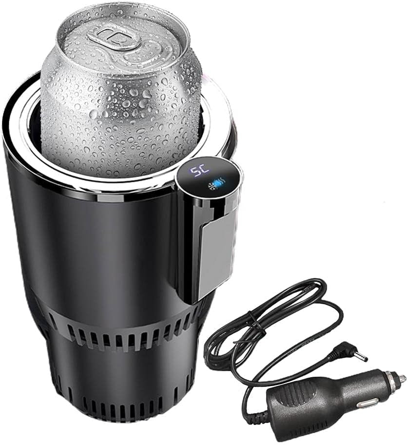 2-in-1 Smart Car Cup Warmer &amp; Cooler — Auto Heating &amp; Cooling Car Tumbler Holder (Black)