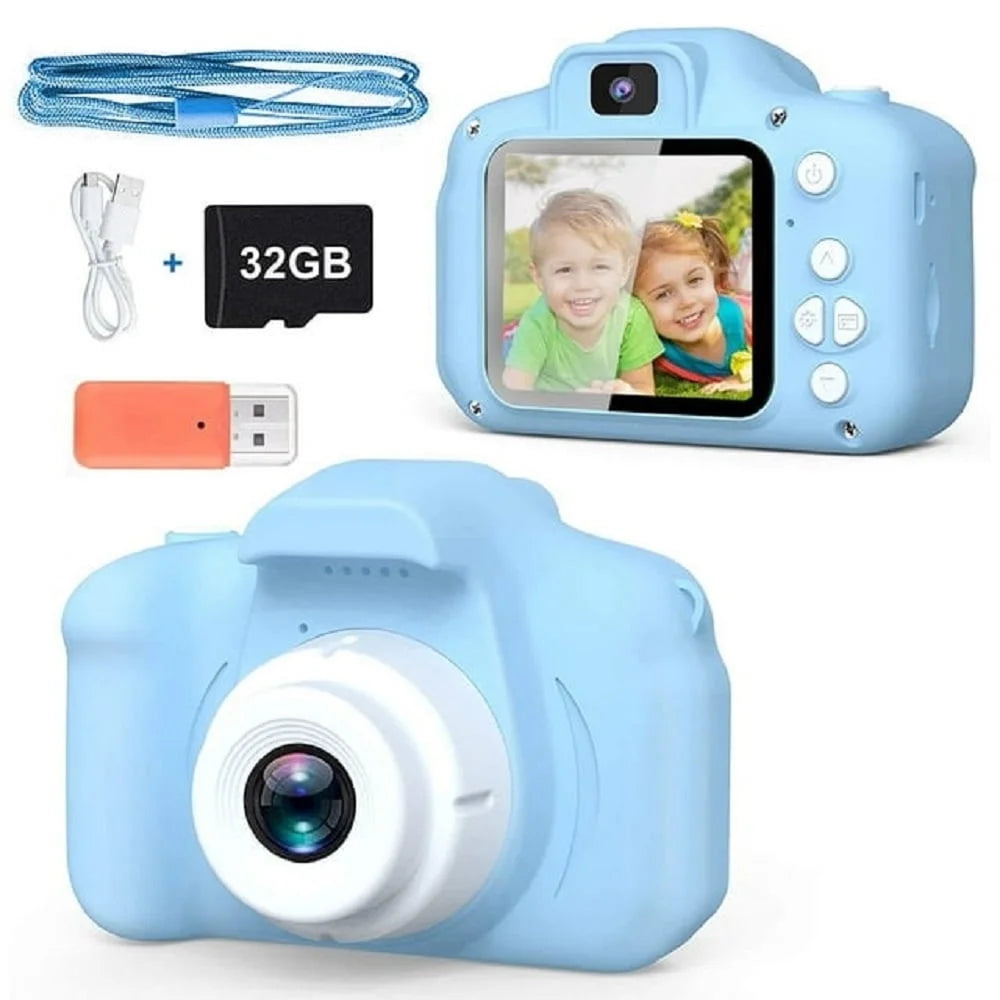 PayUSD Kids Digital Camera – 20MP Dual Lens, 1080P HD Video, 2&quot; IPS Screen with 32GB SD Card – Shockproof Toy Camera for Boys &amp; Girls Ages 3-10 -  Blue