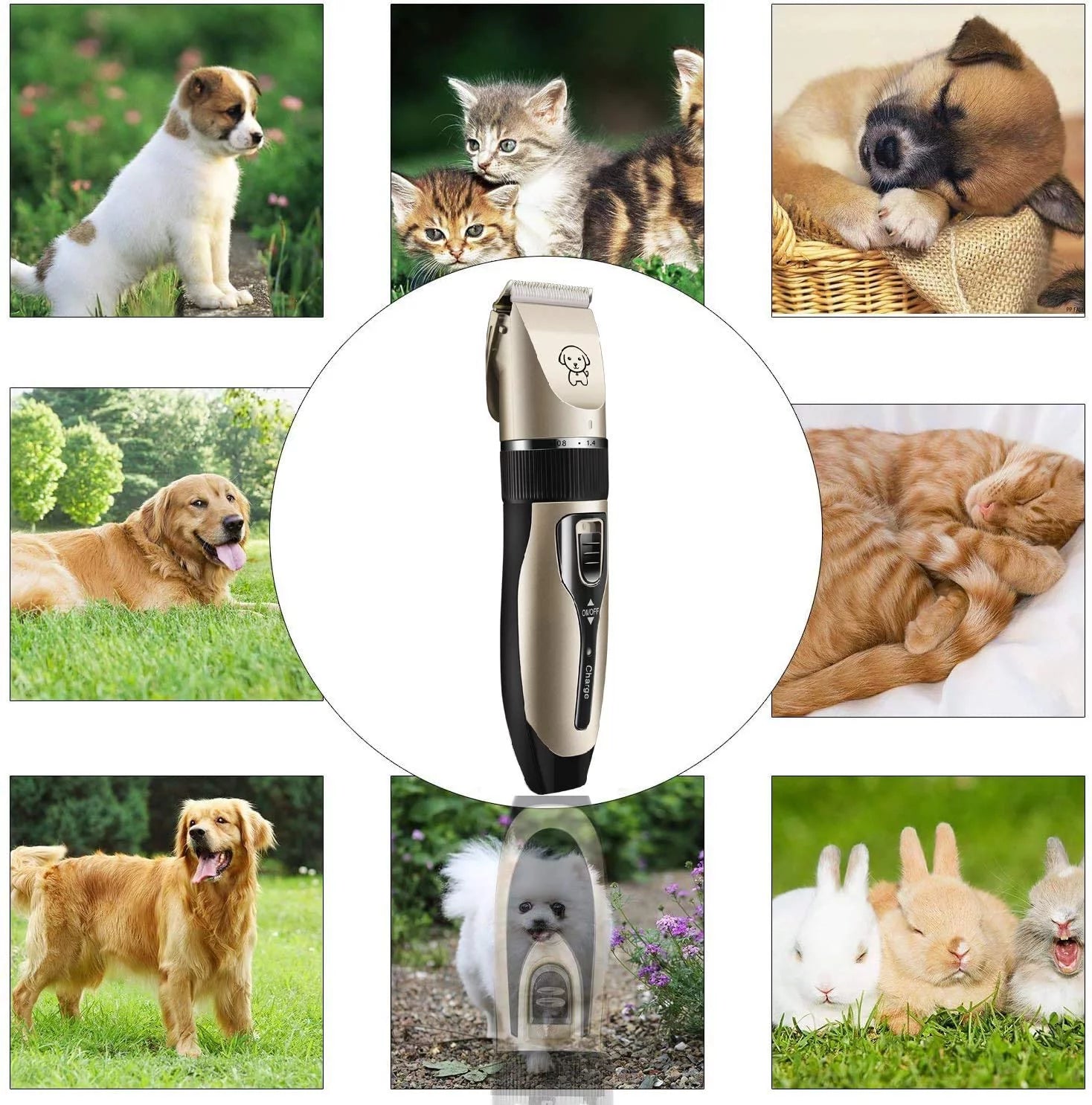✂️ Rechargeable Cordless Pet Shaver – Low Noise Dog Clippers with Scissor Comb for Quiet Grooming